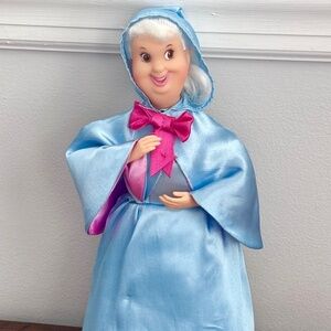 DISNEY STORE Fairy Godmother Vinyl Face Hands 10.5” Soft Doll Classic Cinderella